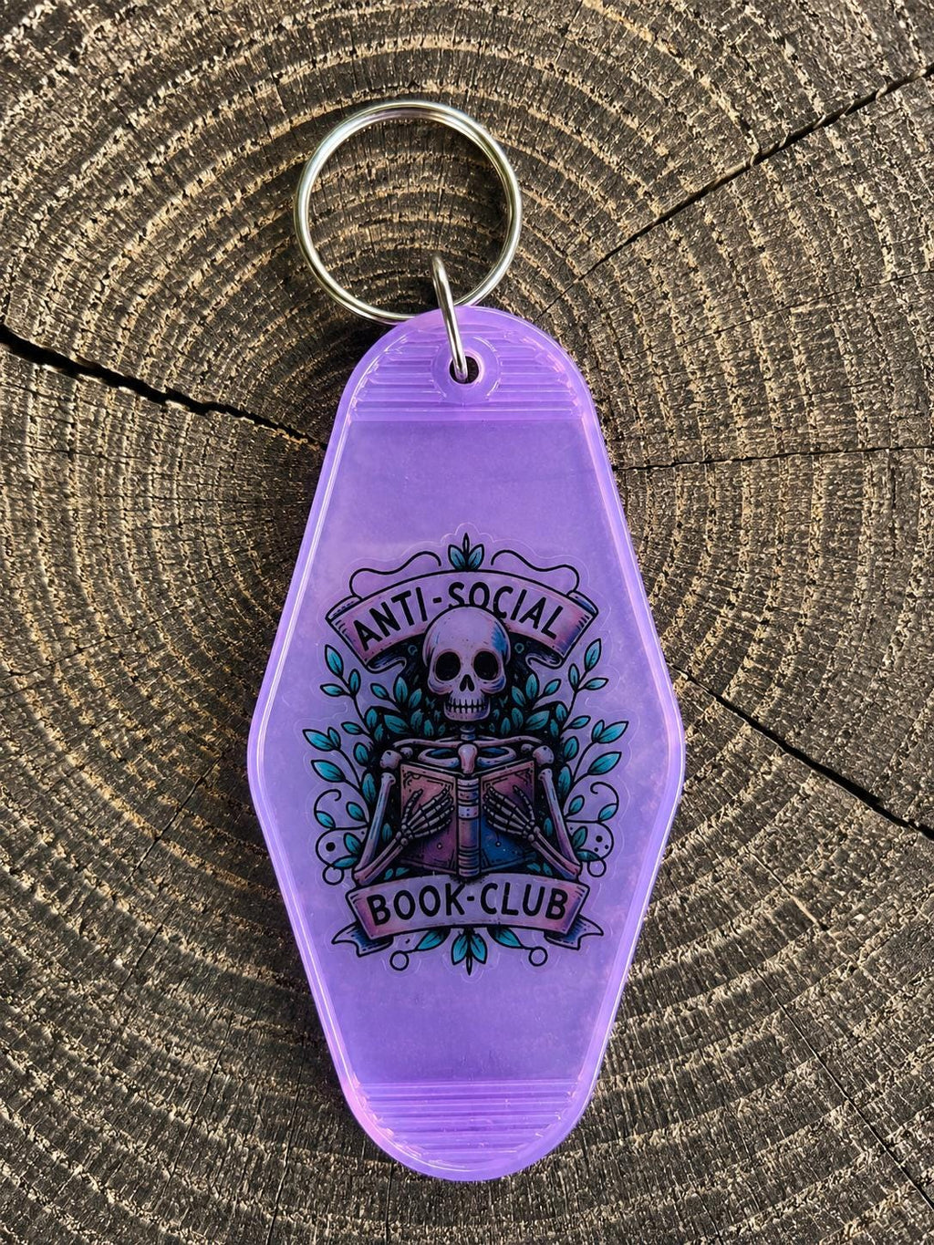 Retro Motel Keychain | Anti-Social Book Club | Book Lovers | Bookish |
