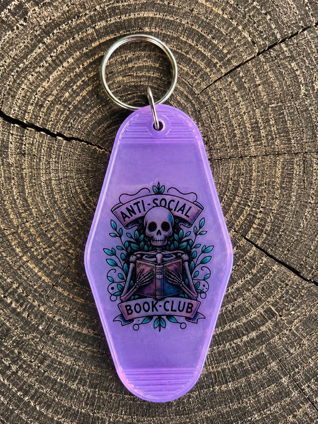 Retro Motel Keychain | Anti-Social Book Club | Book Lovers | Bookish |
