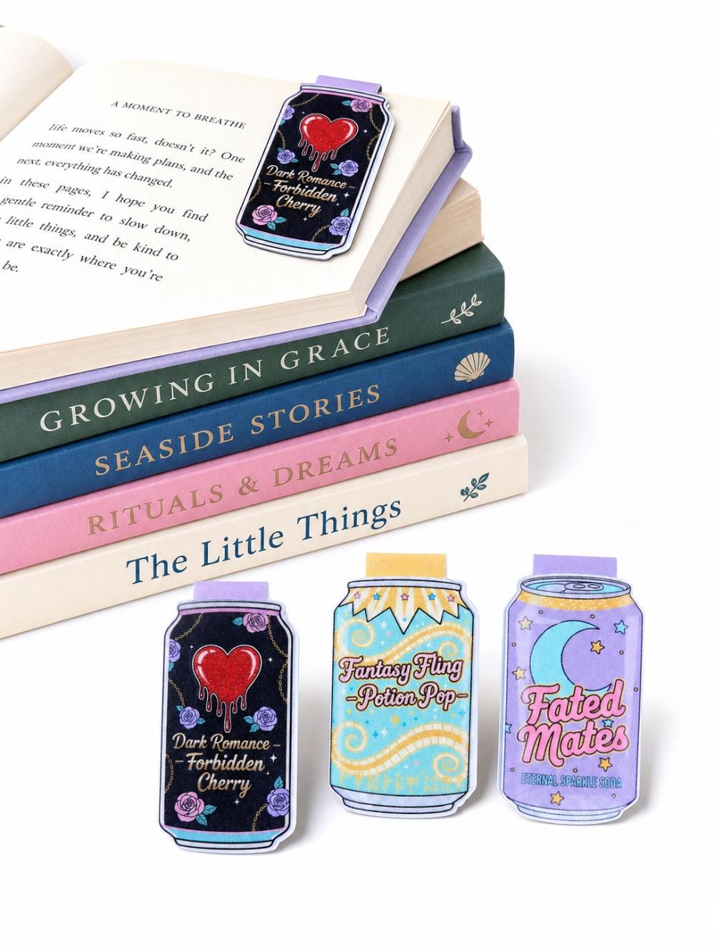 Themed Soda Can Magnetic Bookmarks | Dark Romance, Romantasy, Fantasy Readers (Handmade)