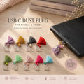 Floral USB-C Dust Plug Charm | Kindle Phone Port Protector, Tassel Accessory