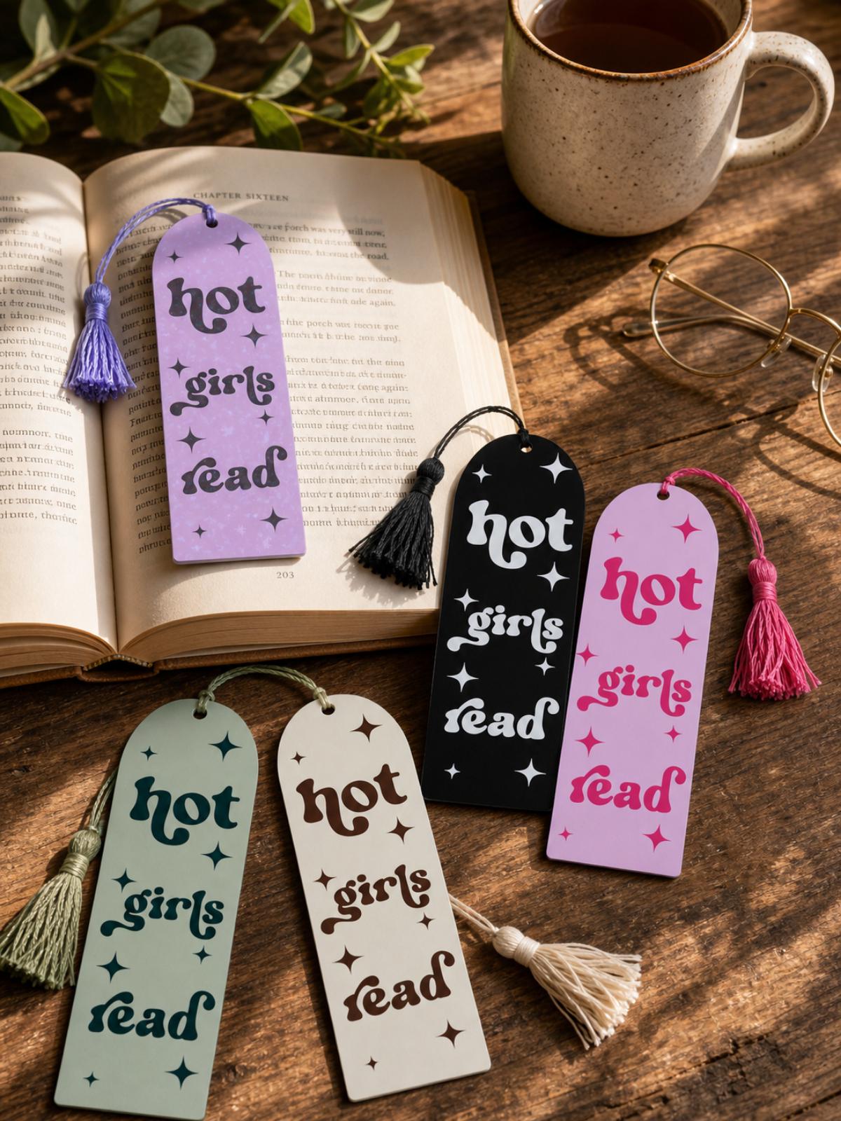 Hot Girls Read Acrylic Bookmark | Book Lover Gift | Reader Gift | Booktok Accessory |