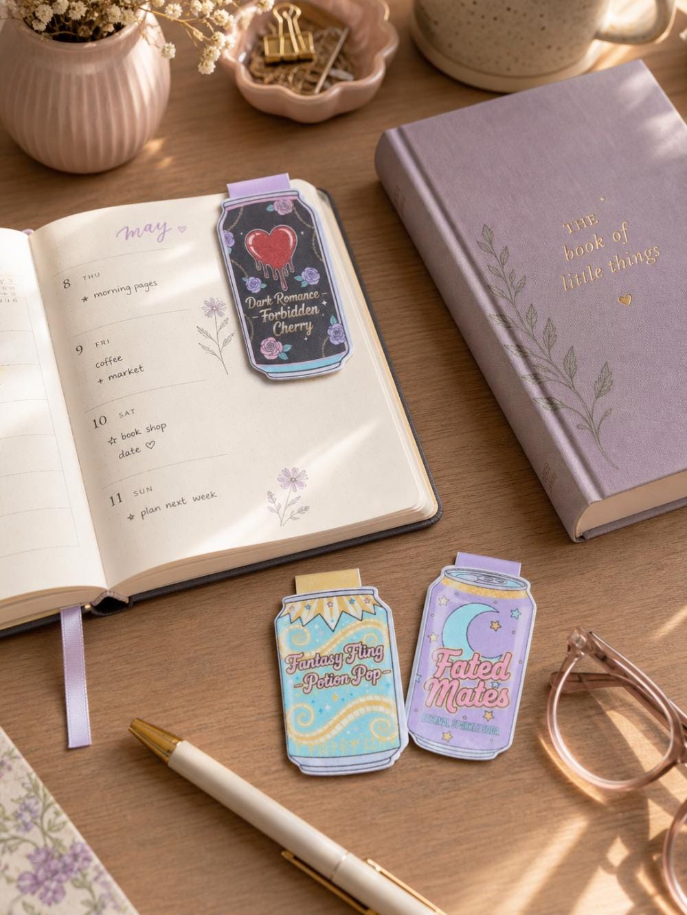 Themed Soda Can Magnetic Bookmarks | Dark Romance, Romantasy, Fantasy Readers (Handmade)