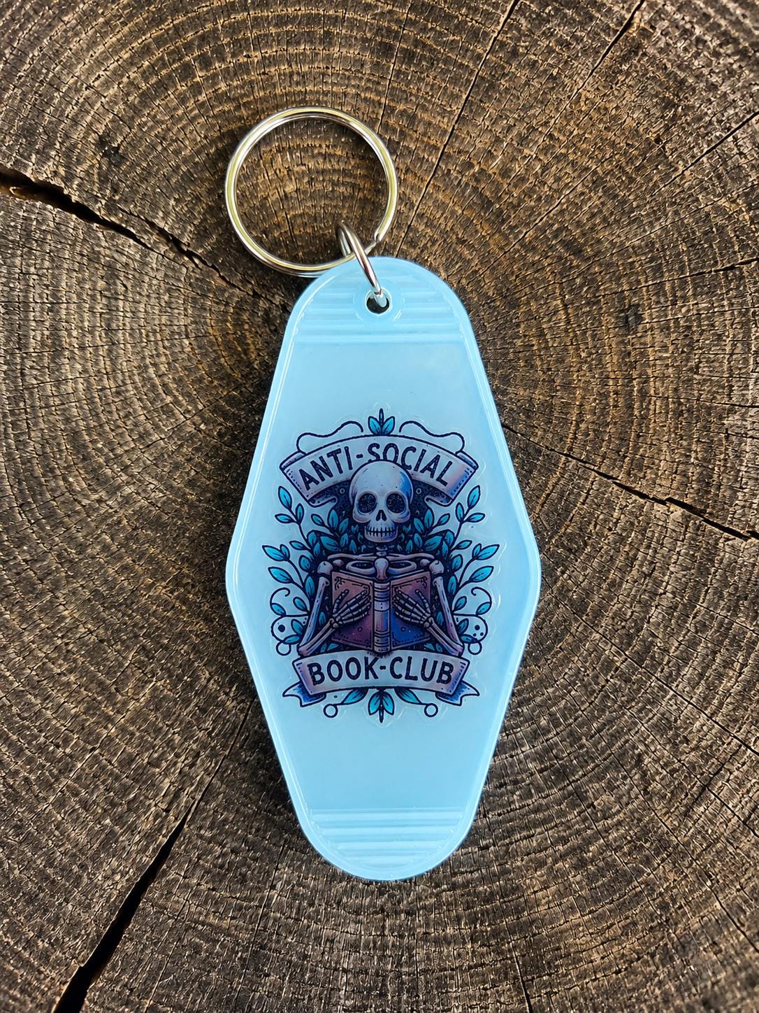 Retro Motel Keychain | Anti-Social Book Club | Book Lovers | Bookish |