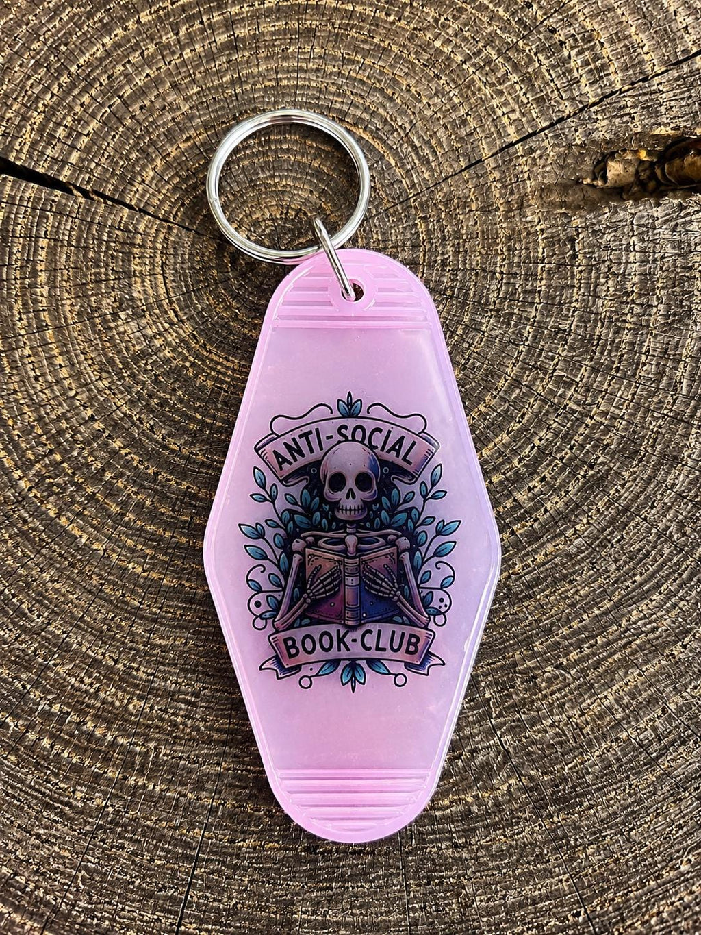 Retro Motel Keychain | Anti-Social Book Club | Book Lovers | Bookish |